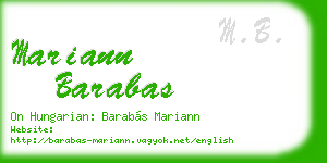 mariann barabas business card